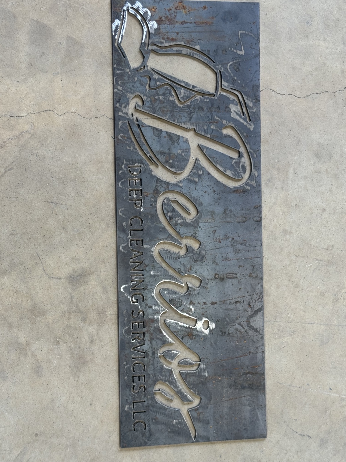 Custom script metal sign
