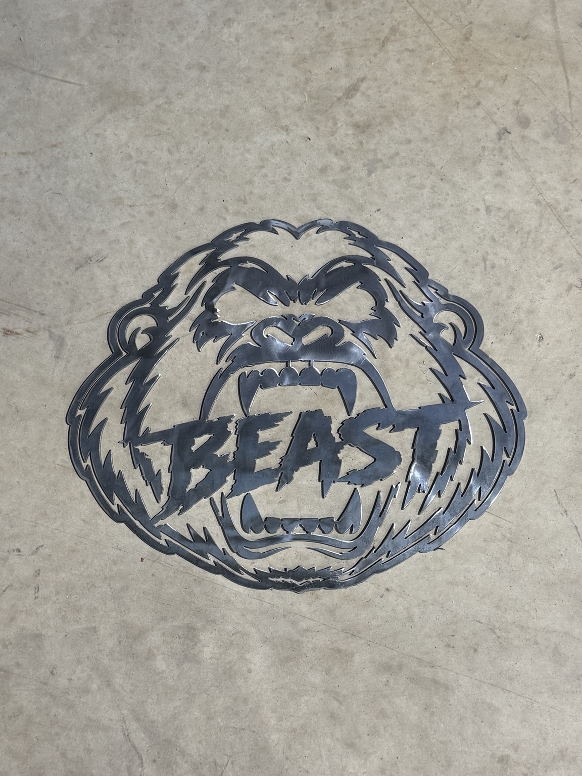Beast custom plasma-cut sign