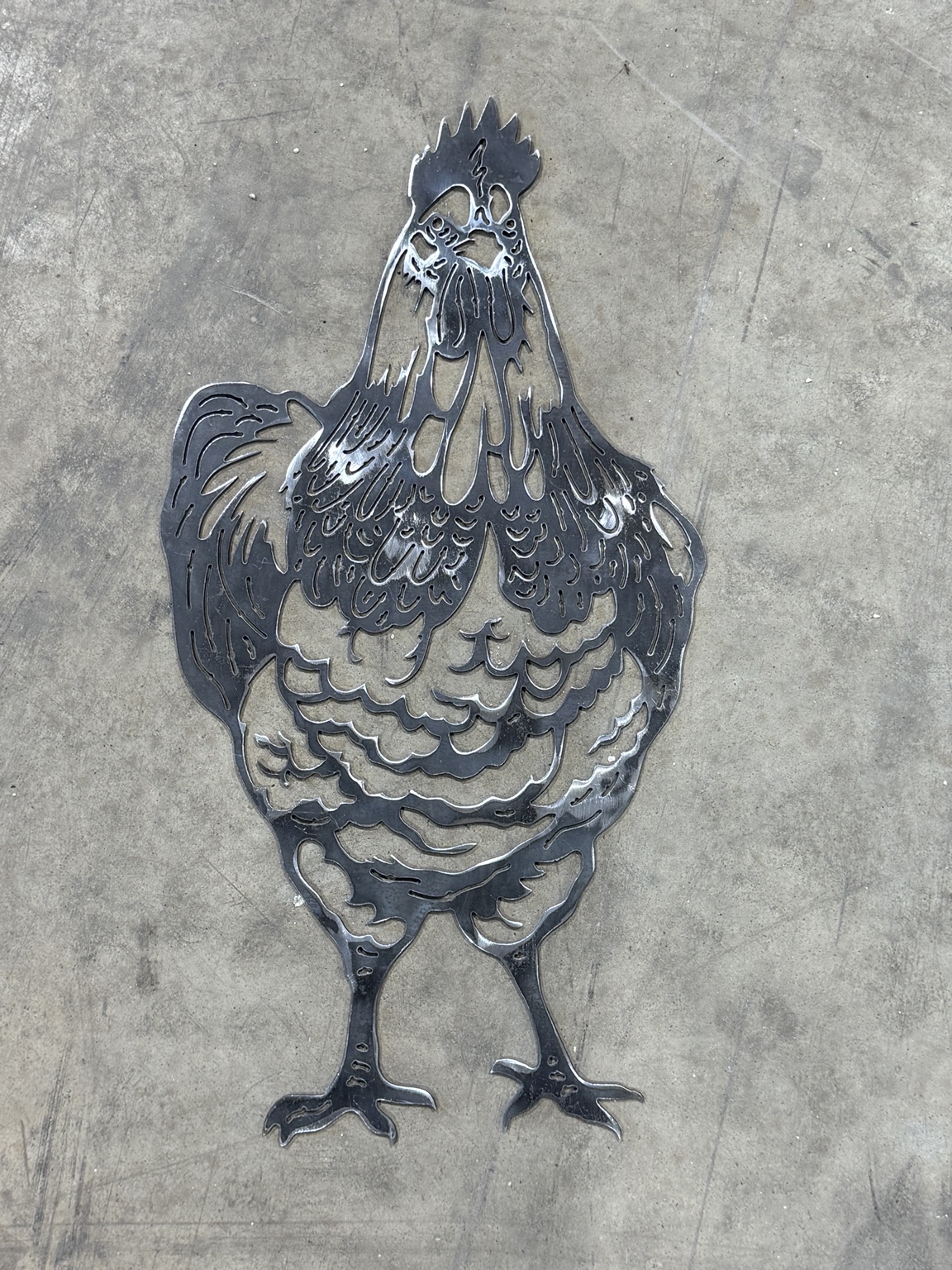 Detailed chicken metal cutout